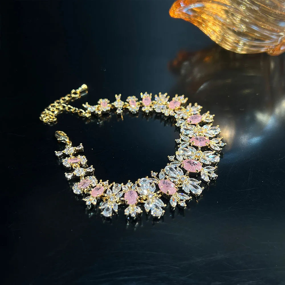 S&S Sapphire Zircon Necklace, Italian Exquisite Craftsmanship, Fashionable and Luxurious Jewelry for Dinner Ceremonies