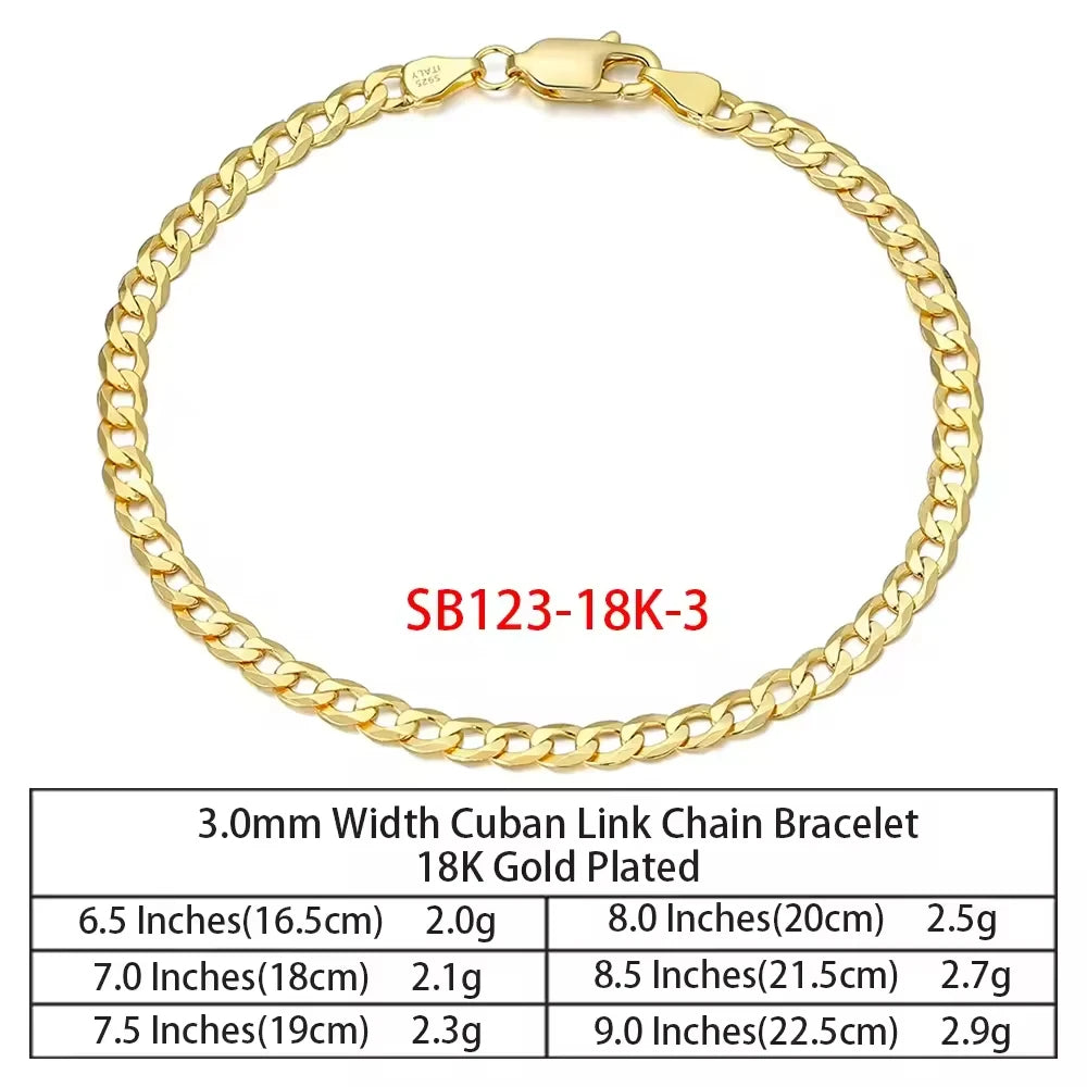SB RINNTIN Fashion Jewelry Wholesale Men Cuban Link Chain Bracelet Custom Pulsera Hip Hop 925 Sterling Silver Chain Bracelet