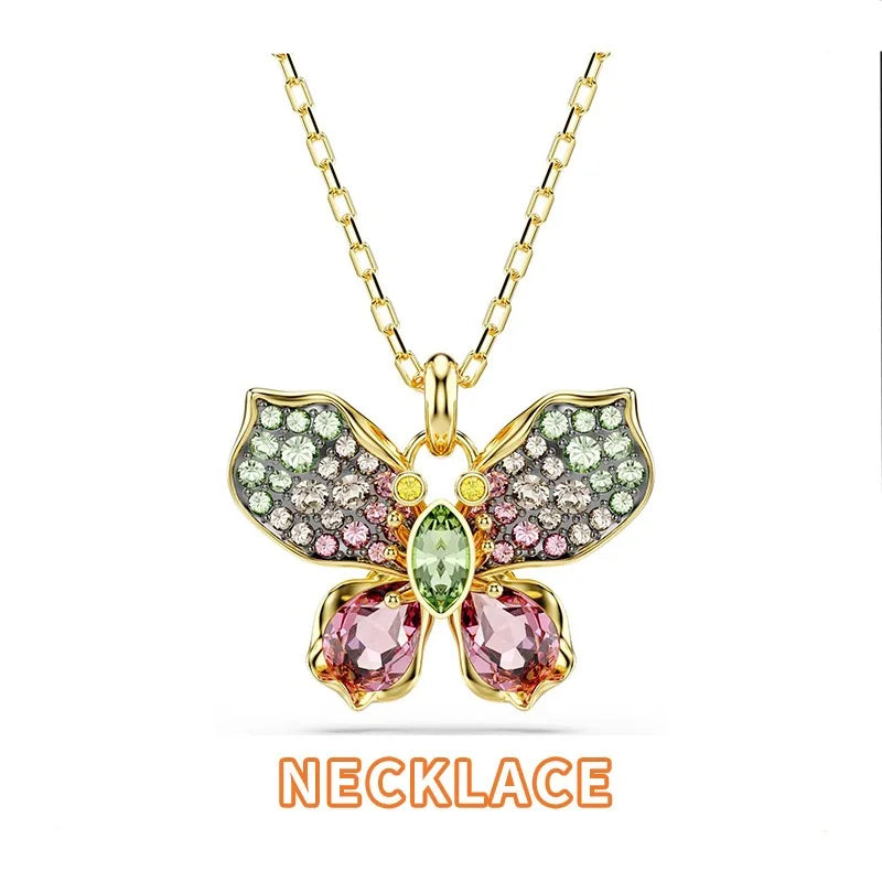 XOTICA Austria Multicolored Series High-Quality Flower-Shaped Crystal Jewelry Set, Jewelry