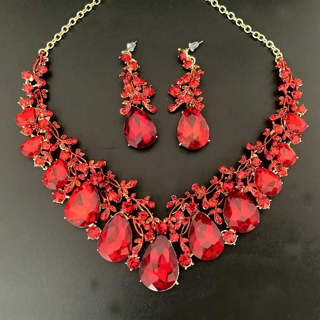 Teardrop Crystal Bridal Jewellery Set