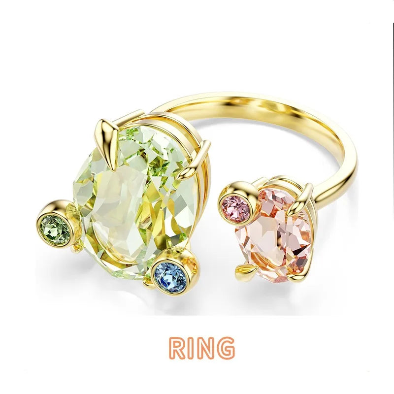 XOTICA Austria Multicolored Series High-Quality Flower-Shaped Crystal Jewelry Set, Jewelry