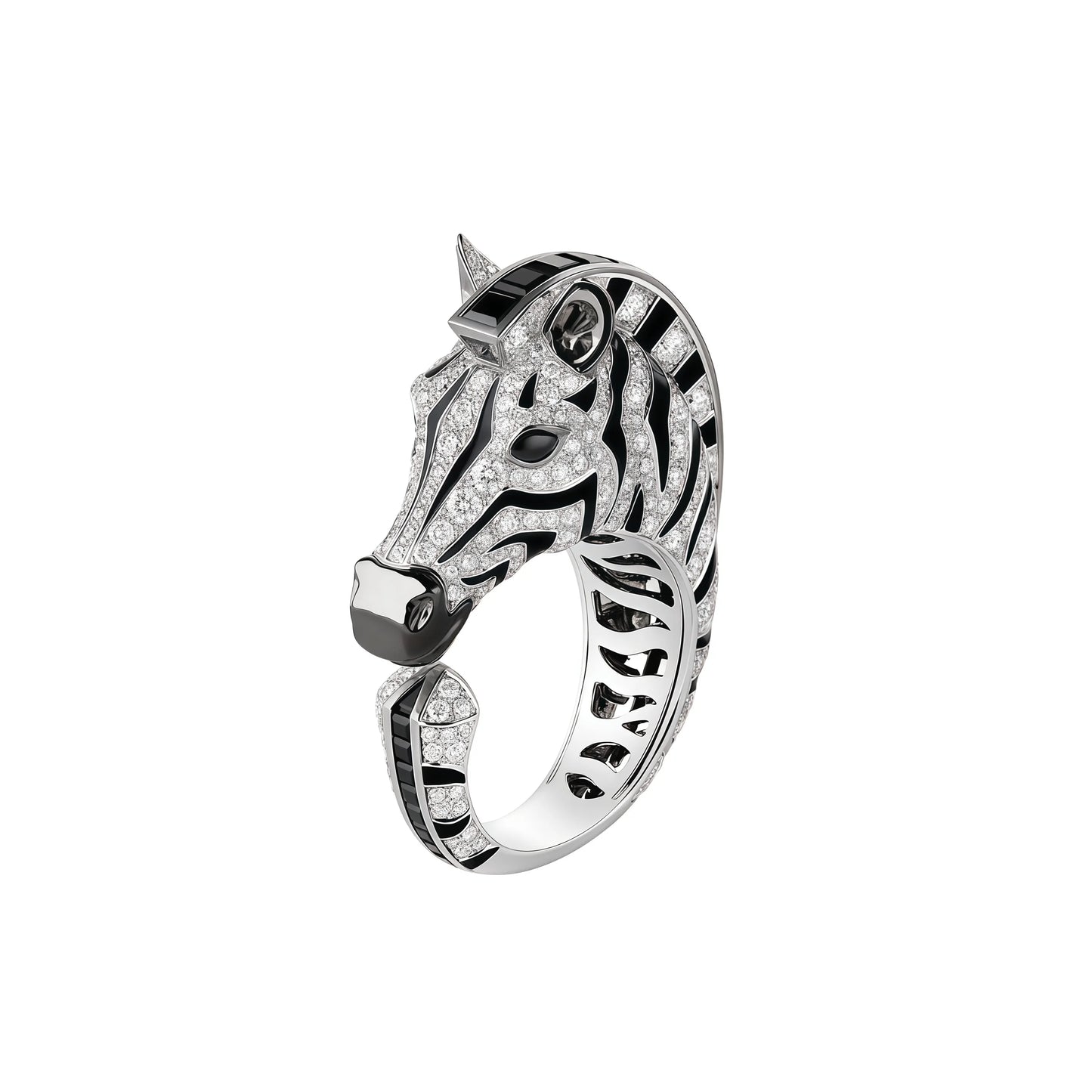 MUSHAN Jewelry Factory Luxury Brand Designer 925 Sterling Silver Rings High Carbon Diamond Zebra Black Enamel Jewelry Fine Ring