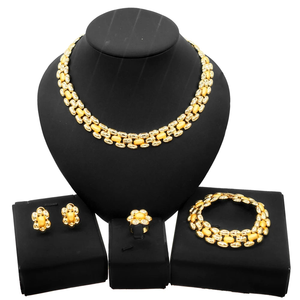 Zhuerrui Italian Symbol Design Jewelry Sets Beautiful Wedding Nigerian Woman Luxury Jewelry Set Gold Plated Jewellery HN21030814