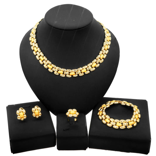 Zhuerrui Italian Symbol Design Jewelry Sets Beautiful Wedding Nigerian Woman Luxury Jewelry Set Gold Plated Jewellery HN21030814
