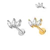 S&S ASTM F136 Titanium Labret Stud | Zircon | 83 Designs | Titanium & Gold