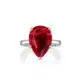 MuShan Jewelry Factory European and American 925 Silver 4.5ct Diamond Ring Yellow High Carbon Diamond Teardrop Shaped 10*14 Ring