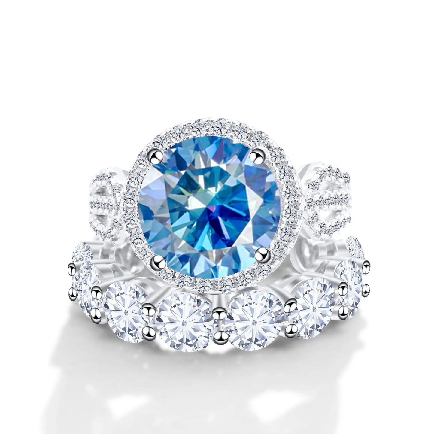 Wholesale Fine Luxury Jewelry Women Red Rings with 12 Carat GRA Certificate Big diamond Moissanite 925 Sterling Silver Ring Sets
