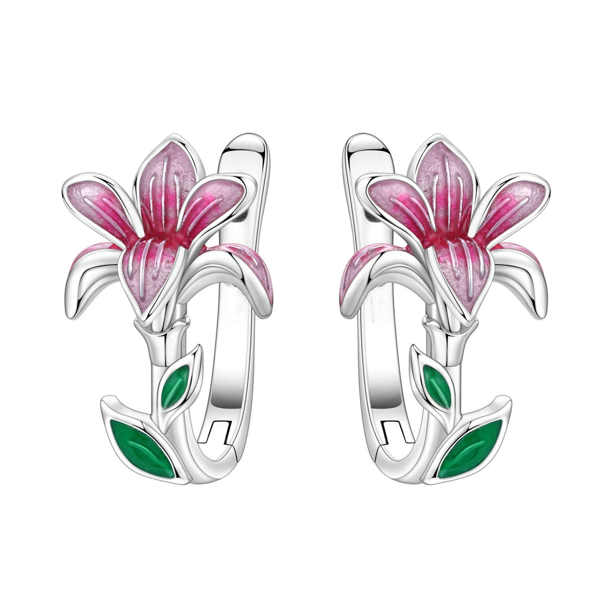 S&S Silver Plated Zircon Flower Drop Earrings | 16 Colours