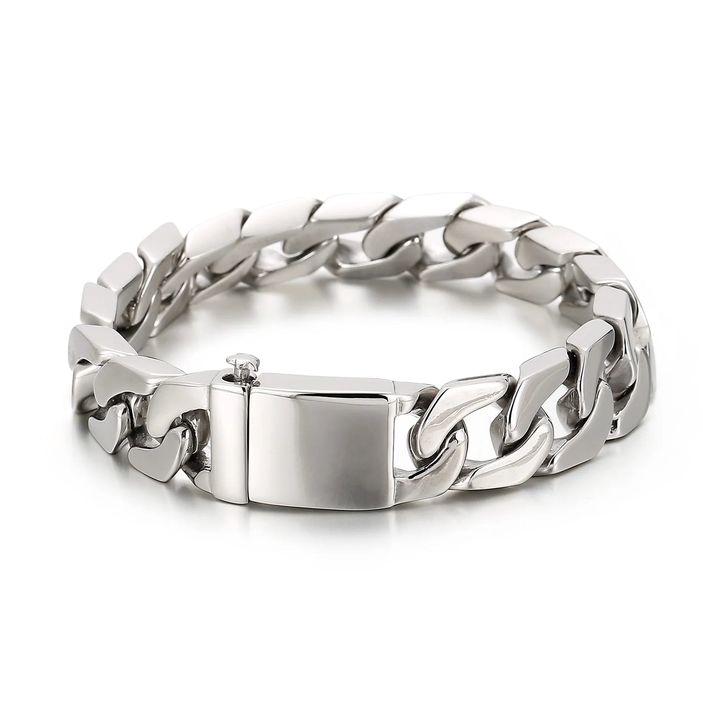 KALEN 22cm Retro Stainless Steel Cuban Chain Bracelet for Men