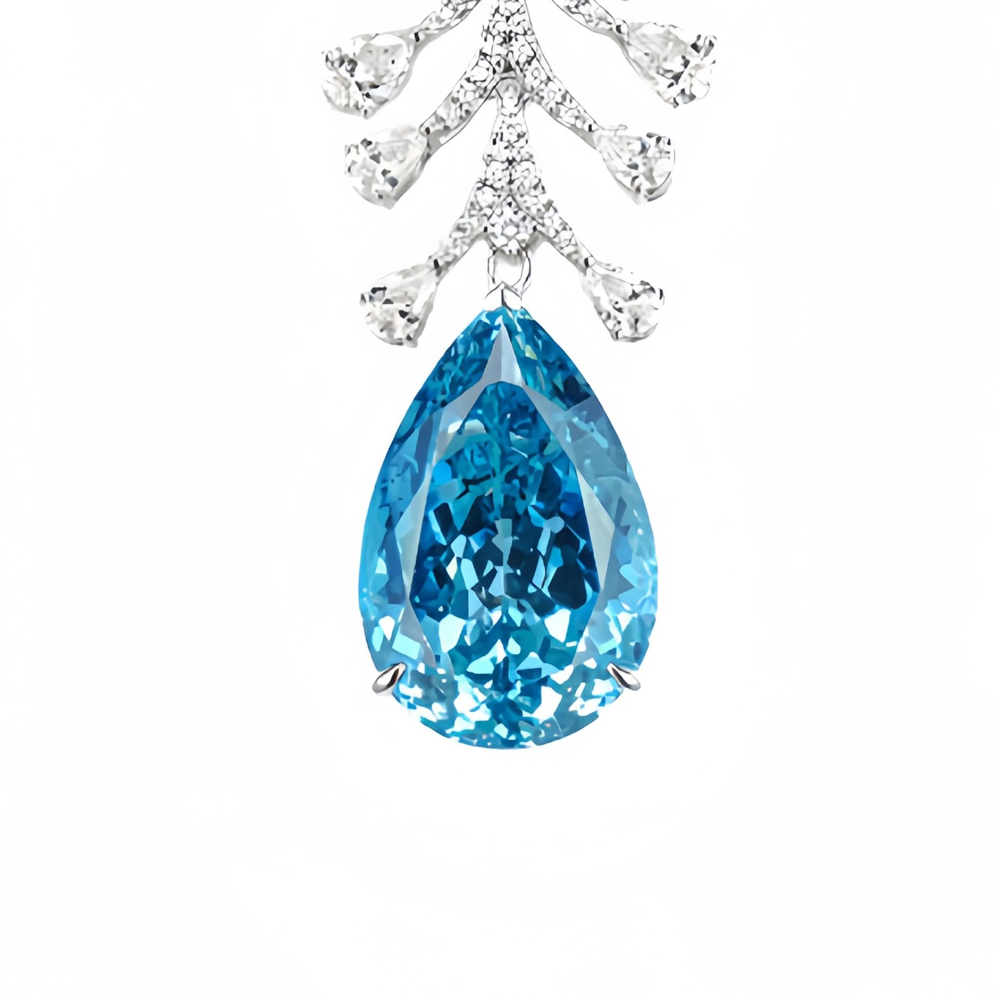 MUSHAN Jewelry Factory Luxury Brand Designer High Carbon Diamond Water Drop Sapphire Pendant Necklaces Woman 925 Silver Jewelry