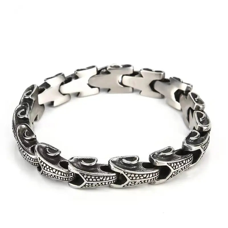 REBEL VIKING Keel Chain Link Bracelet – Stainless Steel Silver