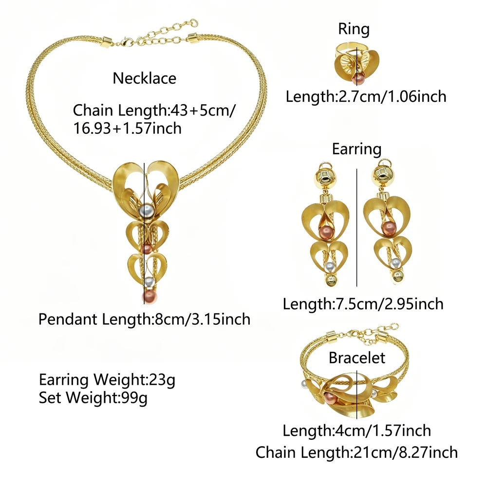 Italian Jewelry Set Alloy Brazilian Jewelry Sets Wedding Party Pendant Necklace Bracelet Ring Earrings Jewelry Set  HS2603625