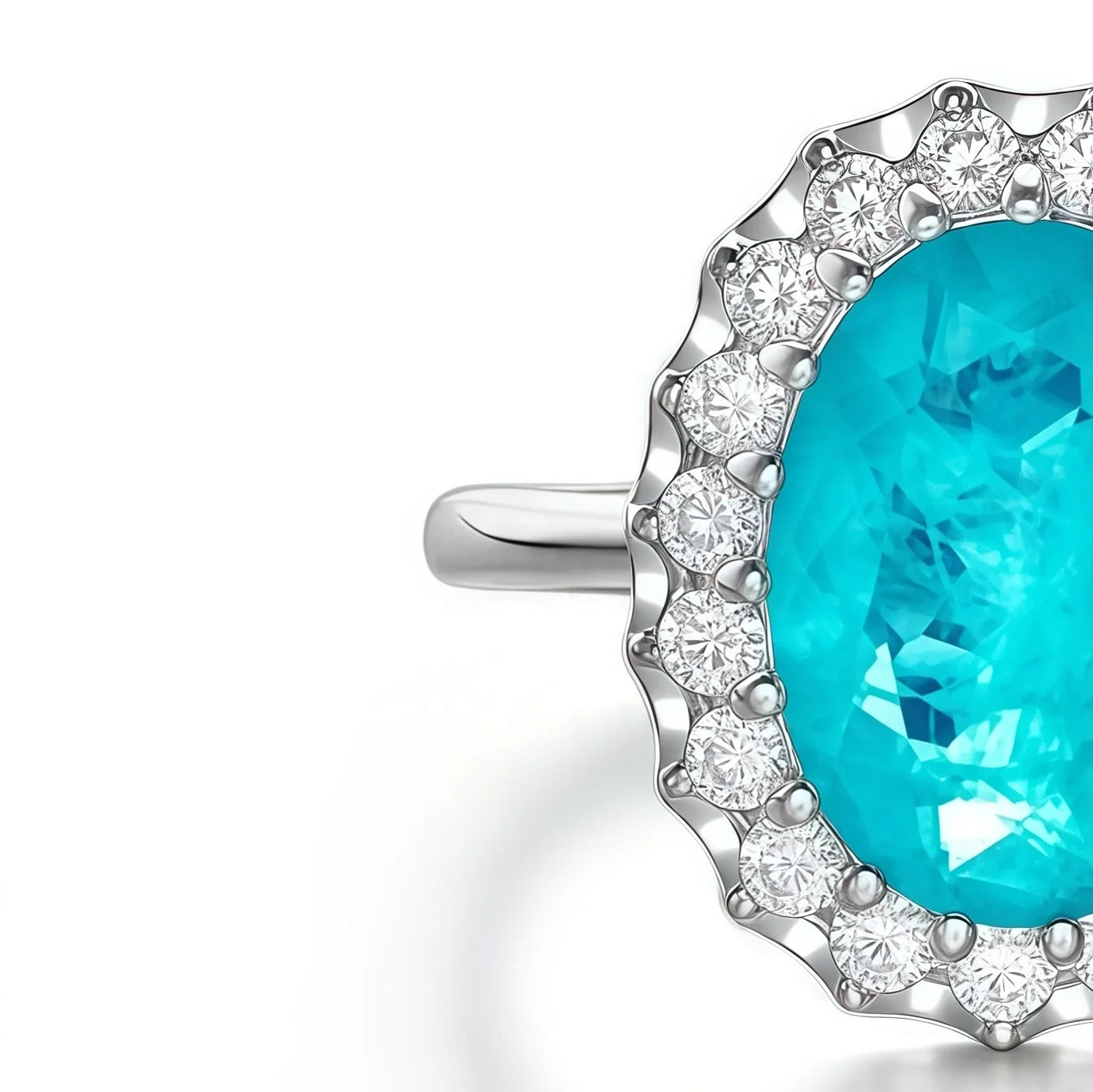 MUSHAN Luxury 925 Sterling Silver Pave Setting High Carbon Diamond Rings for Women Paraiba Wedding Party Jewelry