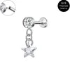 S&S ASTM F136 Titanium Labret Stud | Zircon | 83 Designs | Titanium & Gold
