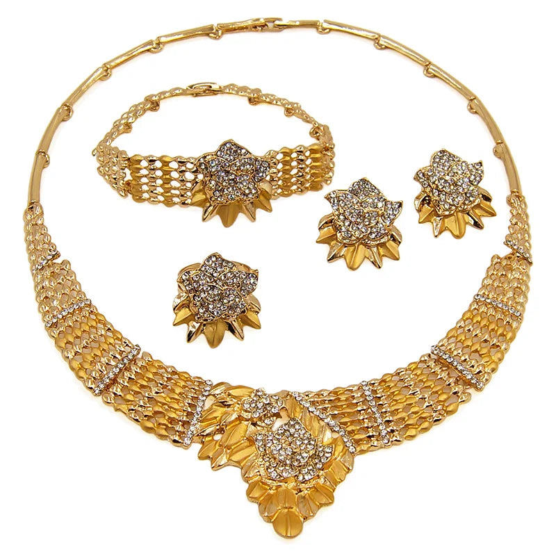 Zhuerrui Nigerian 18k Gold Plated Jewelry Set Brazil Gold Designer Wedding Jewellery Set HD20072314