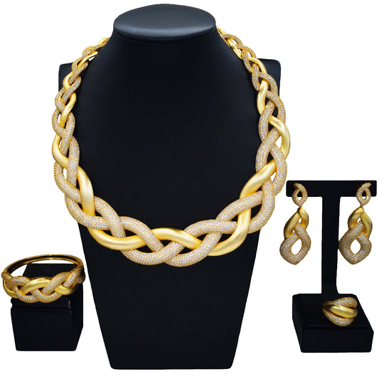 Zhuerrui High-end Accessories Gold Jewelry Set Simple Beads Necklace Jewelry Sets Factory Women's Birthday Party HZ24003198