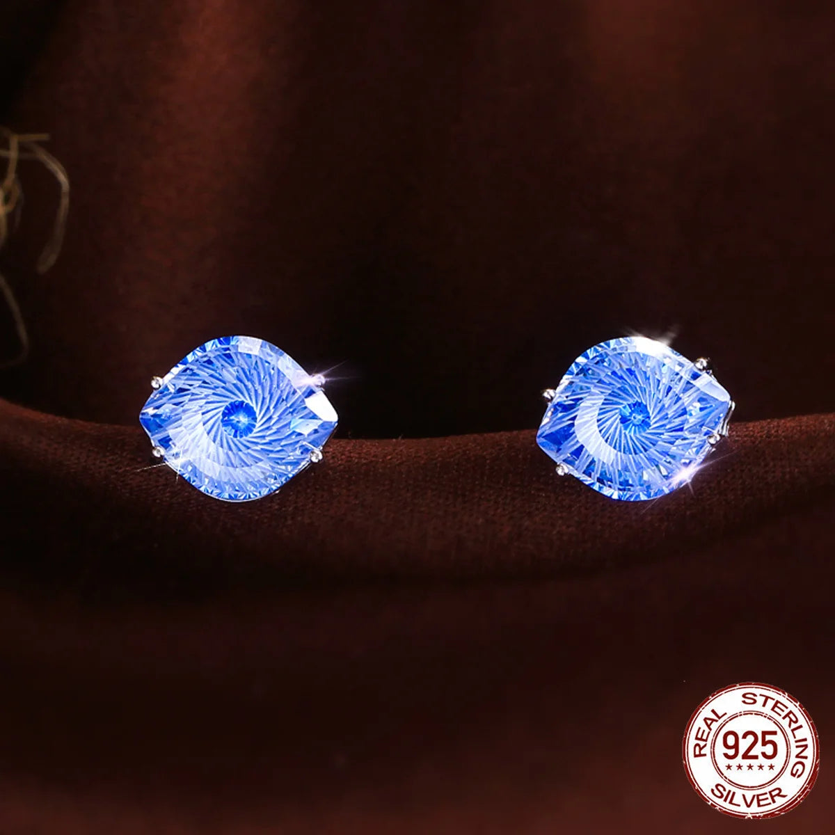 S&S 925 Sterling Silver Magic Eye CZ Stud Earrings – 4 Colours – Collection