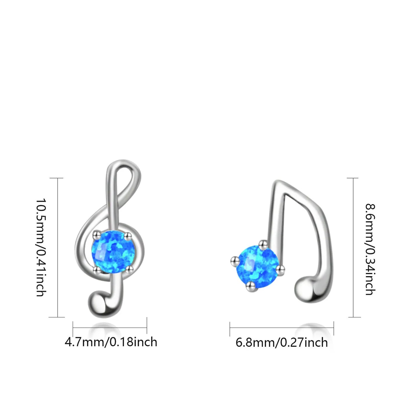 Blue Aobao Opal Music Note Earrings Hawaiian Ocean Vibes TikTok IG Viral Opal Jewelry