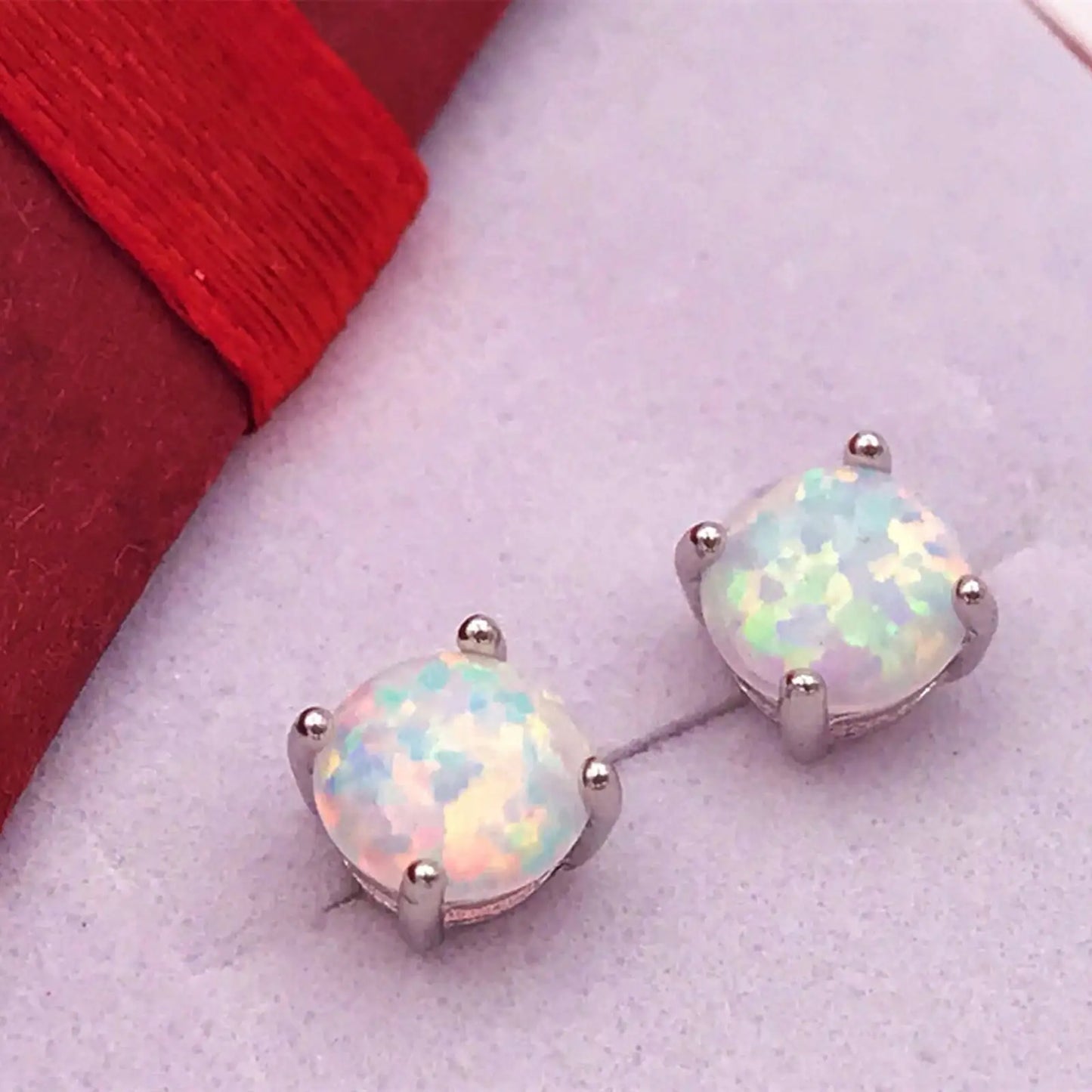 Aobao Viral Opal  Earrings | Accent Silver Plated Women's Engagement Jewelry-Trendy Bulk
