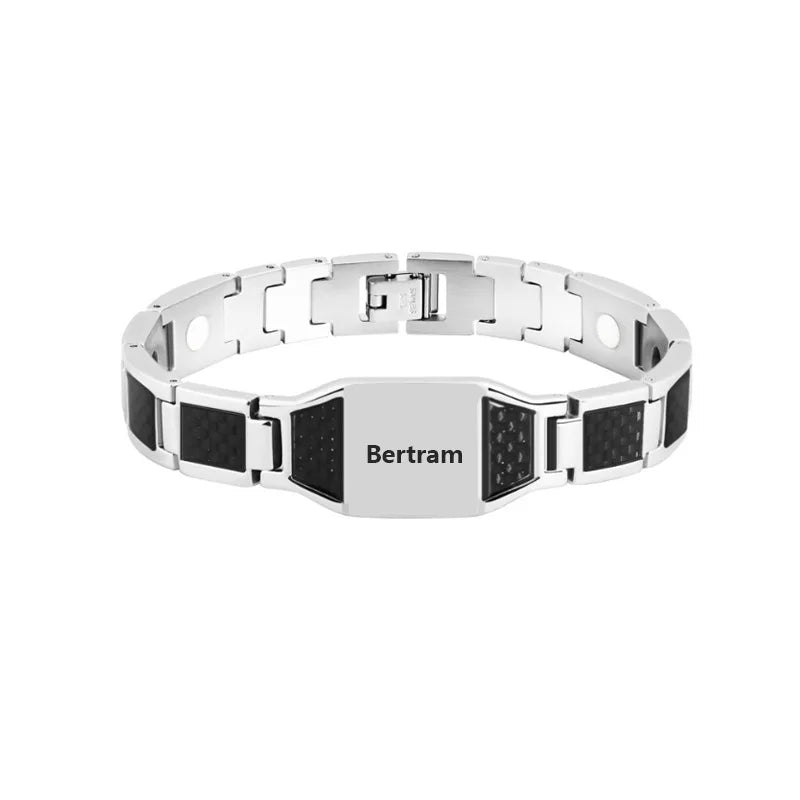 Wholesale Therapy Energy Cuff Men Germanium Magnetic Bracelet Japanese Bio Stainless Steel Health for Man Hologram Bracelets