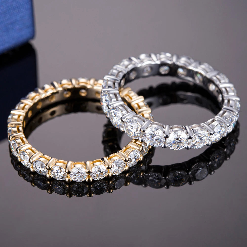 Gemfiori MSR-308 10K 14K 18K Gold 3mm Round Lab Grown Diamond Eternity Ring Jewelry Lab Grown Diamond Eternity Band