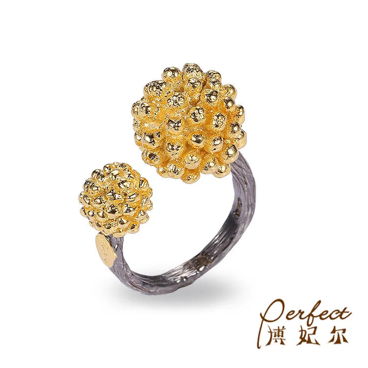 Handmade Recycled  Luxury Rings for Women Rhodium Plated Ring