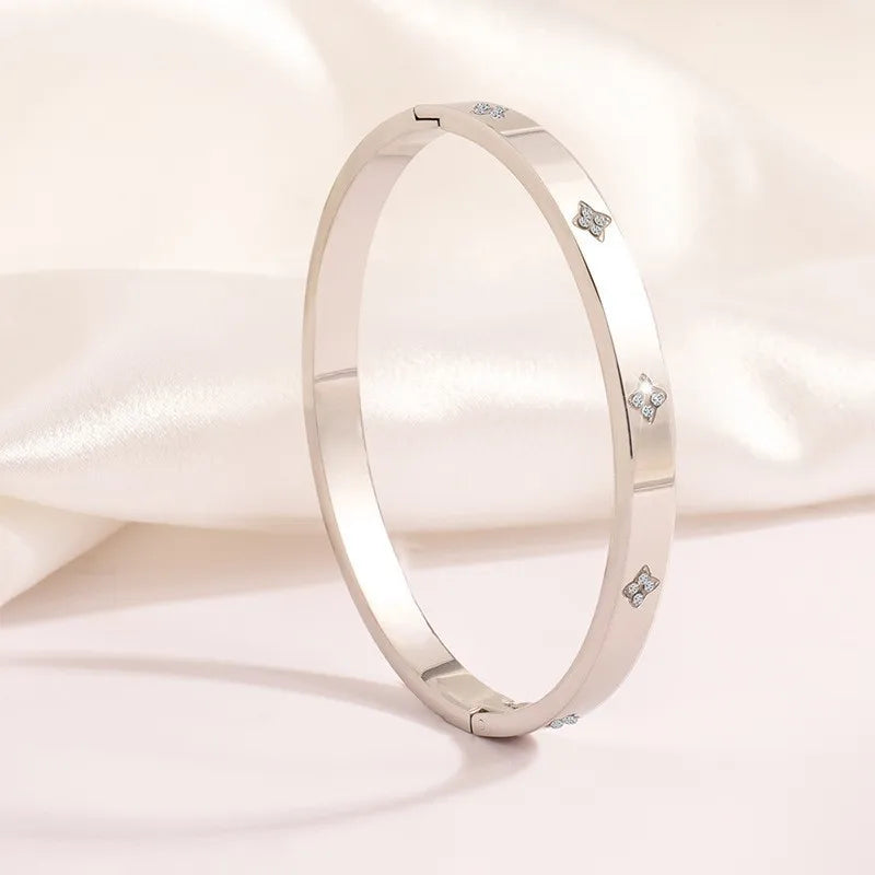 REBEL Stainless Inoxydable Stainless Steel 18K Gold Plated Roman Women Fashion Jewelry Bracelets Bangles