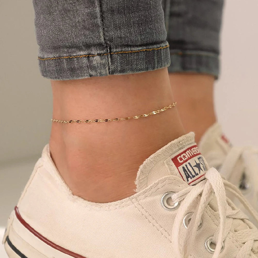 EManco NEW Dainty Lip Chain Anklet Fashion Beach Lace Ankle Chain Foot Jewelry Accessory for Women Gift Wholesale
