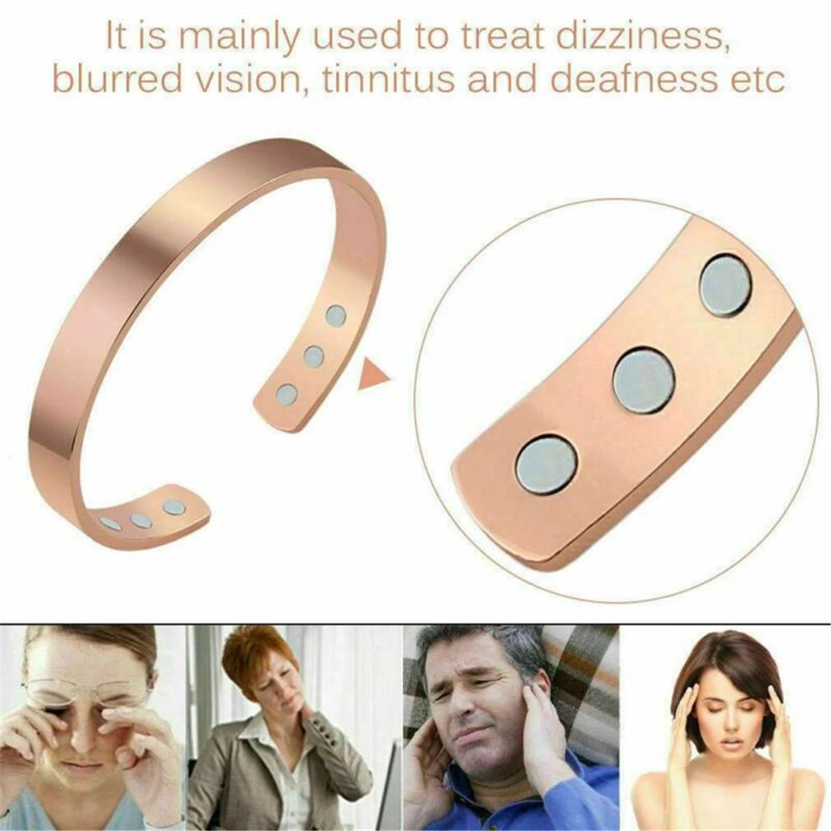 NewLife - Magnetic Rose Gold Adjustable Cuff Bracelet