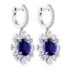 Gemfiori Anster High Quality S925 Lab Grown Sapphire Earring Stud Dainty Gemstone Stud Earrings for Women Daily Wear Gift