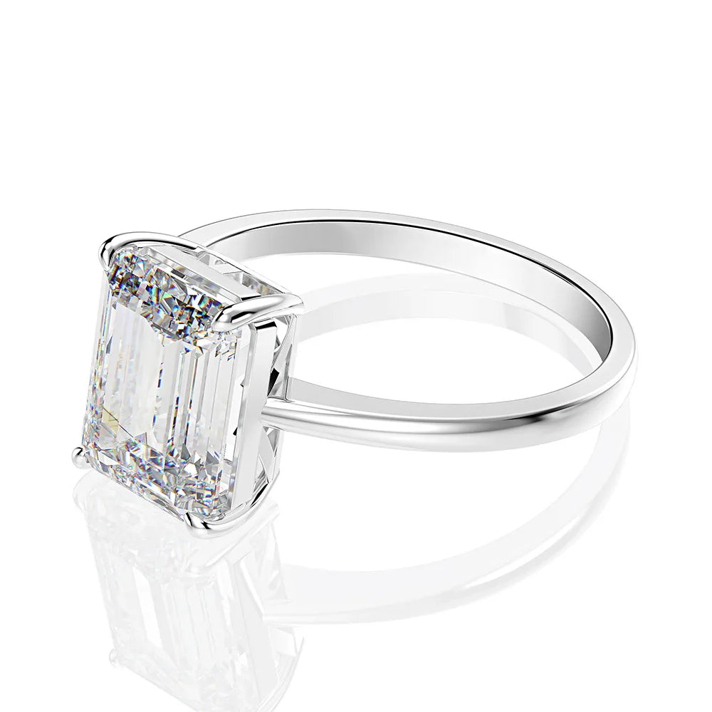 Silverelli | 925 Silver 4ct Water Drop High Carbon Diamond Ring | 8×10mm | Platinum Plated