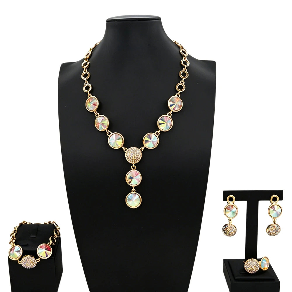 Zhuerrui Modern Abstract Gold Plated Jewelry Set for Women Dubai African Naija Choker Wedding Party Accessories Gift HC2005914