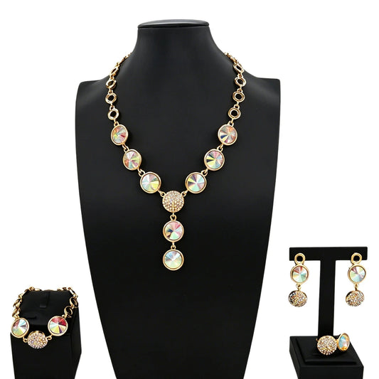 Zhuerrui Modern Abstract Gold Plated Jewelry Set for Women Dubai African Naija Choker Wedding Party Accessories Gift HC2005914