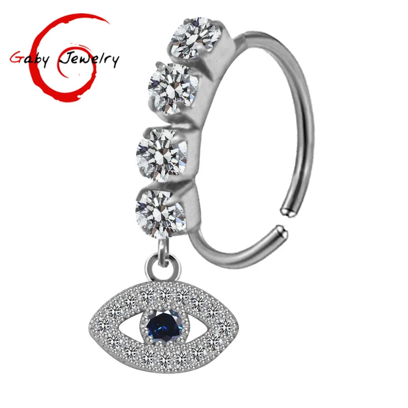 S&S Stainless Steel Dangle Hoop Nose Ring Collection | 66 Designs