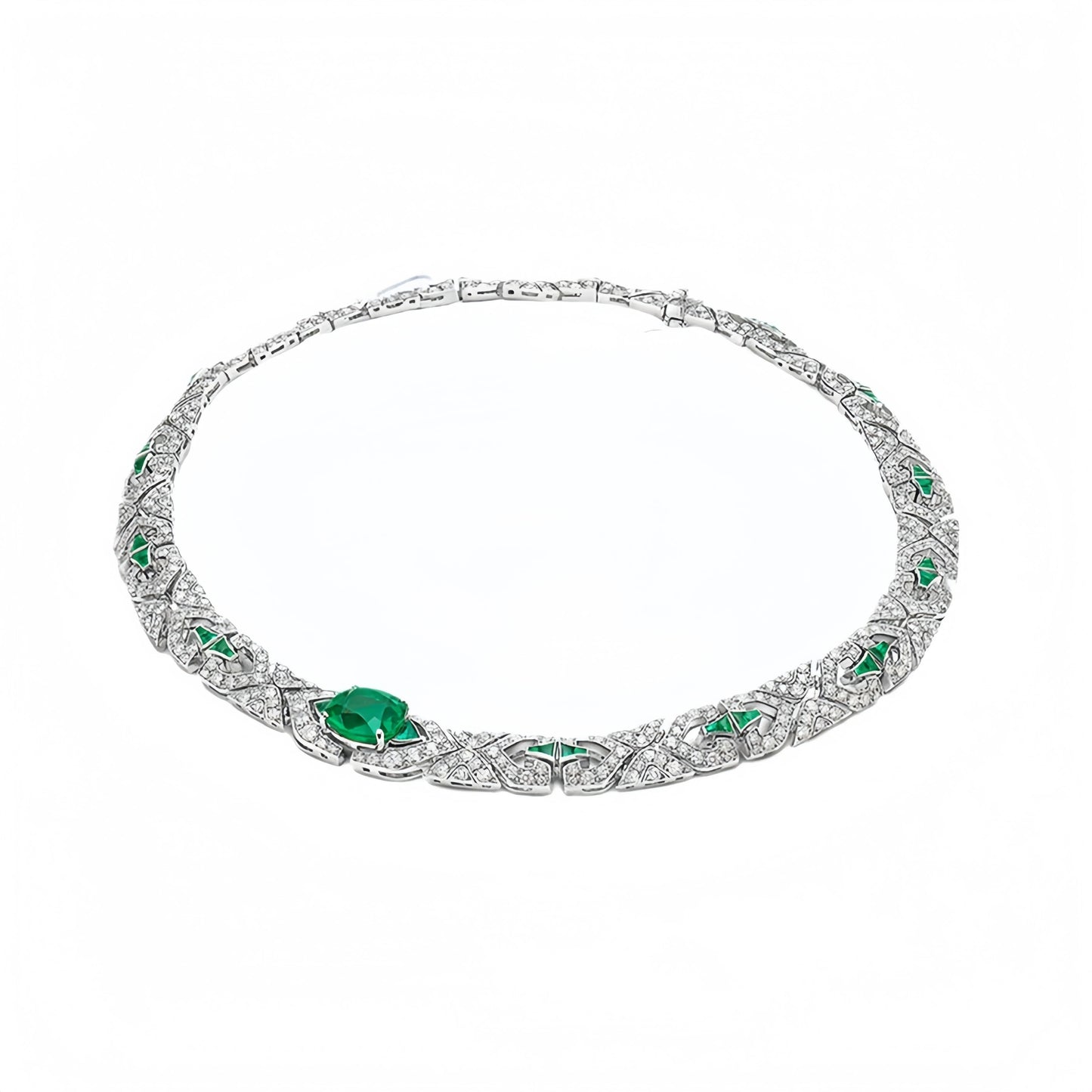MUSHAN Factory's High Carbon Diamond 925 Sterling Silver Choker Necklace Musa Green Women's Clavicle Jewelry for Weddings