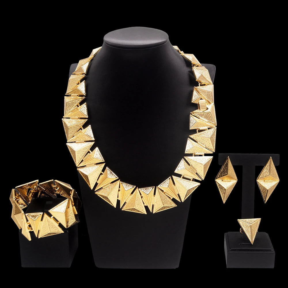 Zhuerrui Pendant Bangle Earrings Ring Chain Jewelry Set Italian Bridal Jewelry Set Women's Necklace Jewelry Set H00647