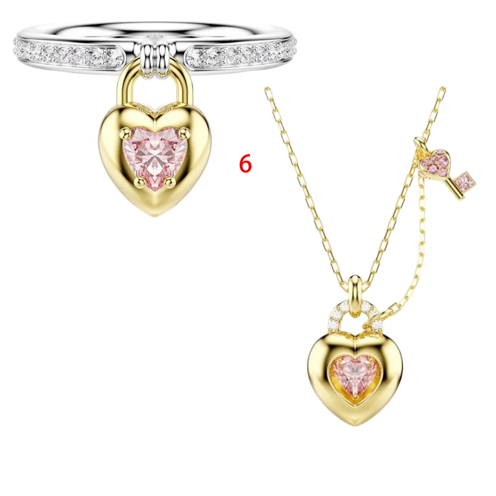 S&S Vintage Copper Zircon Jewellery Combo Set | Bee, Heart & Lock