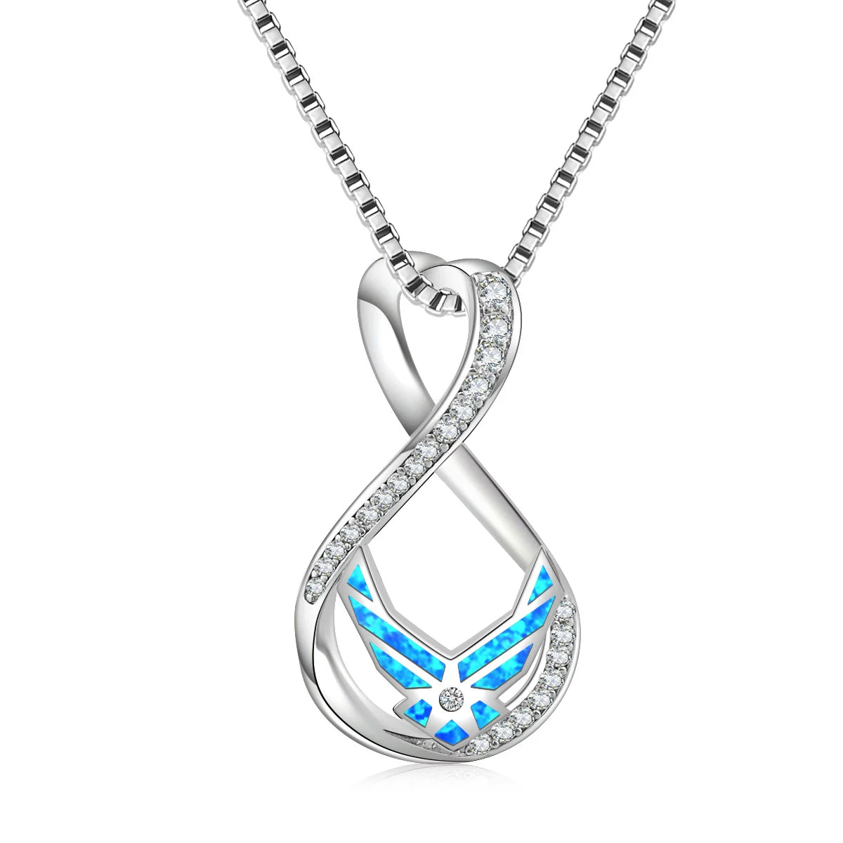 Chic Infinite Symbol Necklace Aobao Wing Detail Pendant Fashion Jewelry