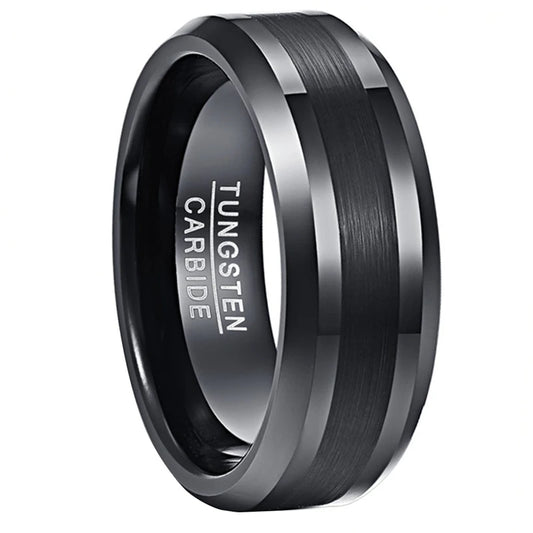 NEWLiFE REBEL Gesture Mark 8mm Ring in Tungsten