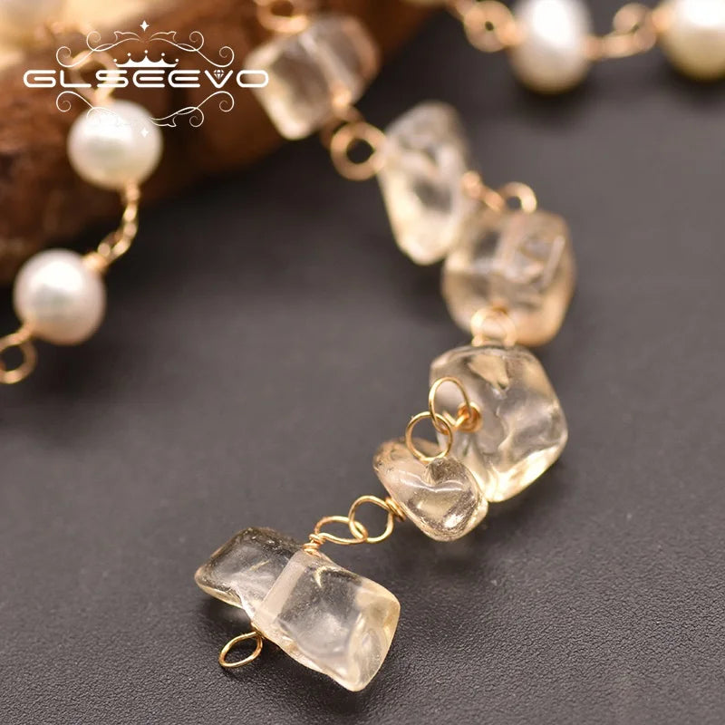 Natural Fresh Water White Pear Long Tassels Earring for Women Wedding Gift Fine Jewelry