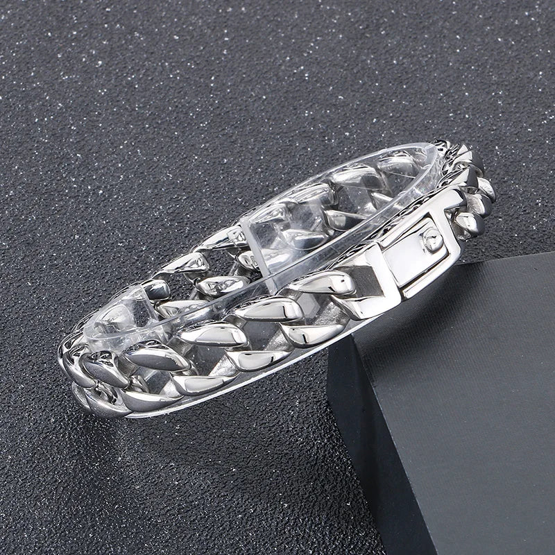 KALEN Polished/Brushed Fashion Bracelets Fine Jewelry Stainless Steel Gothic Links Bracelet