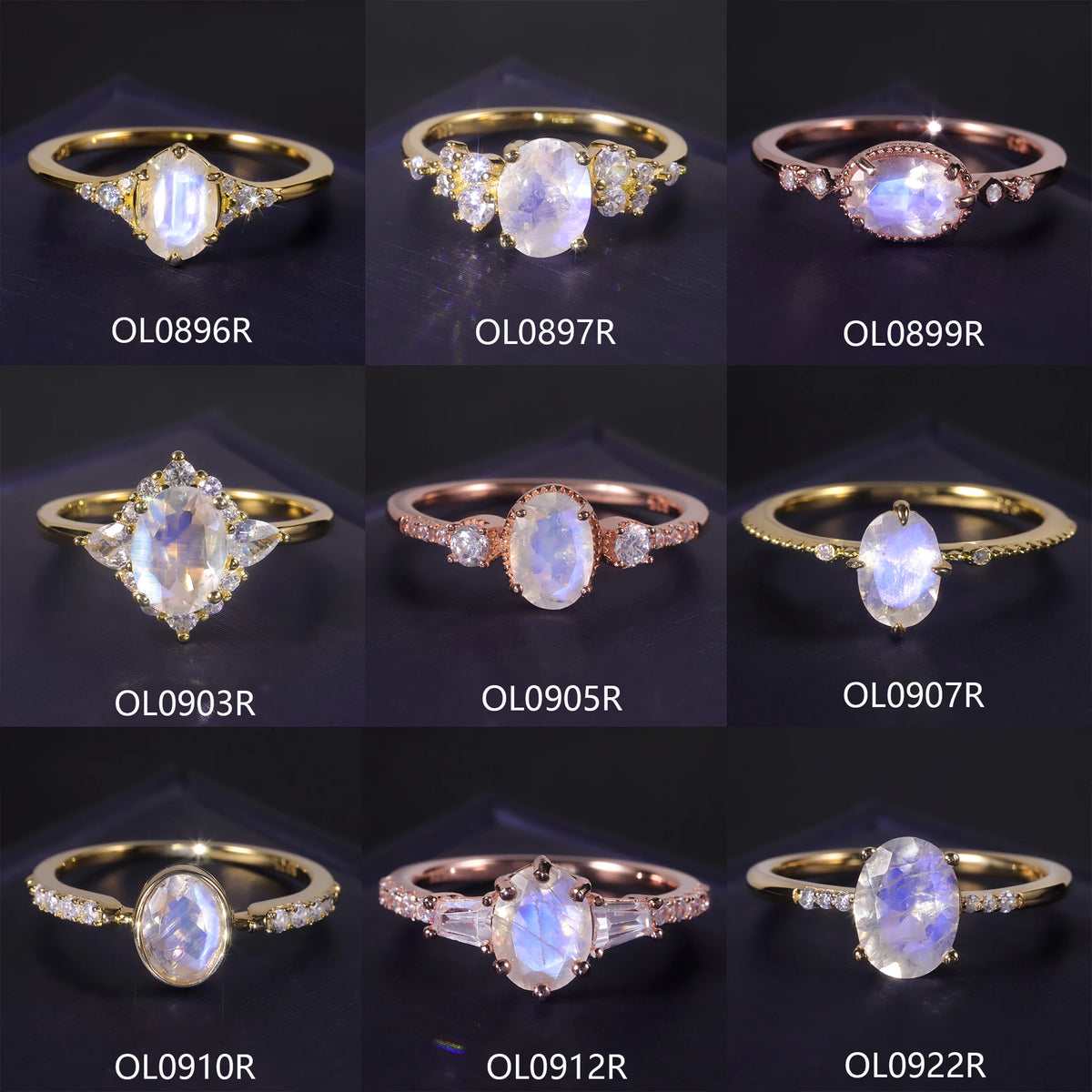ArtistA Abiding Unique Design Exquisite 925 Silver Inspired Faceted Natural Milky Blue Moonstone Cluster Halo Ring for Women Bijoux