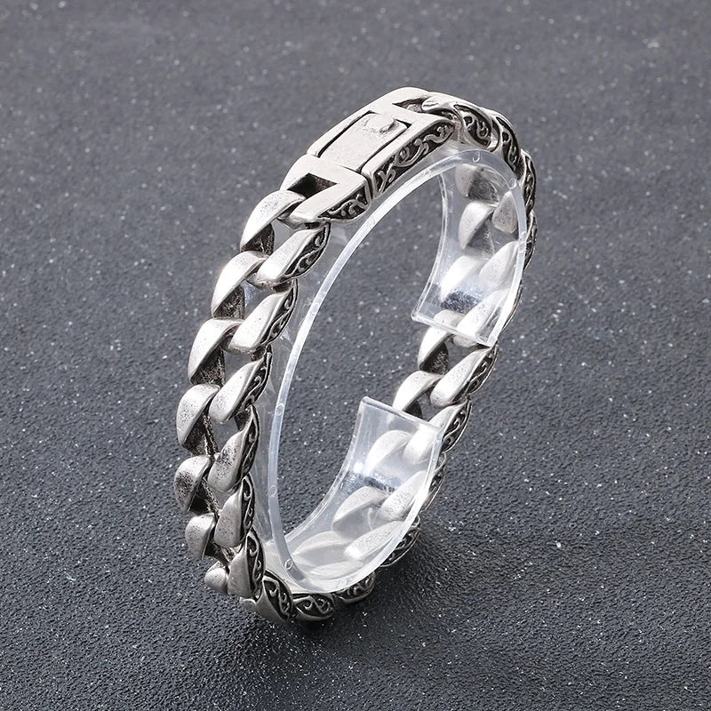 KALEN Polished/Brushed Fashion Bracelets Fine Jewelry Stainless Steel Gothic Links Bracelet