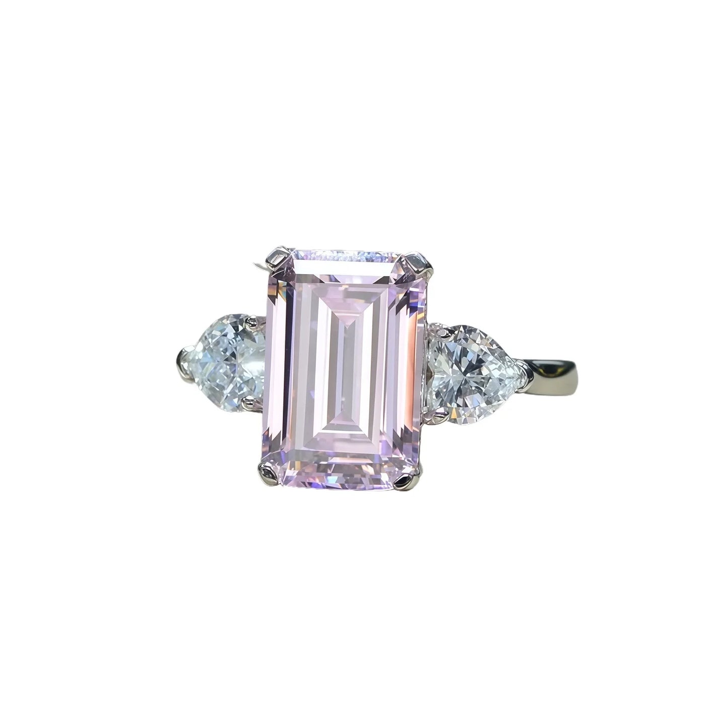 MUSHAN Jewelry Factory 925 Sterling Silver Engagement Ring 5CT Emerald Cut Cubic Zirconia Wedding Bands Parties Jewelry Rings