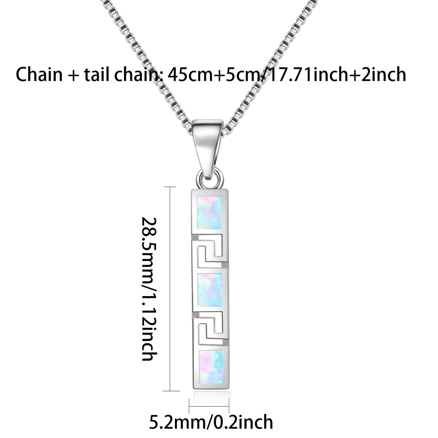 Geometric Copper Opal Box Chain Silver Plated Christian Minimalist Lariat Necklace Aobao Trendy Gift