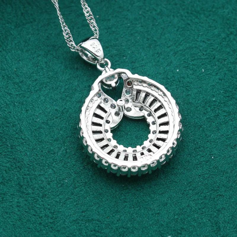 XOTICA Women's 18K Gold Plated Silver Jewelry round Design Zircon Pendant Gemstone Chain Necklace Fashion Jewelry Necklace