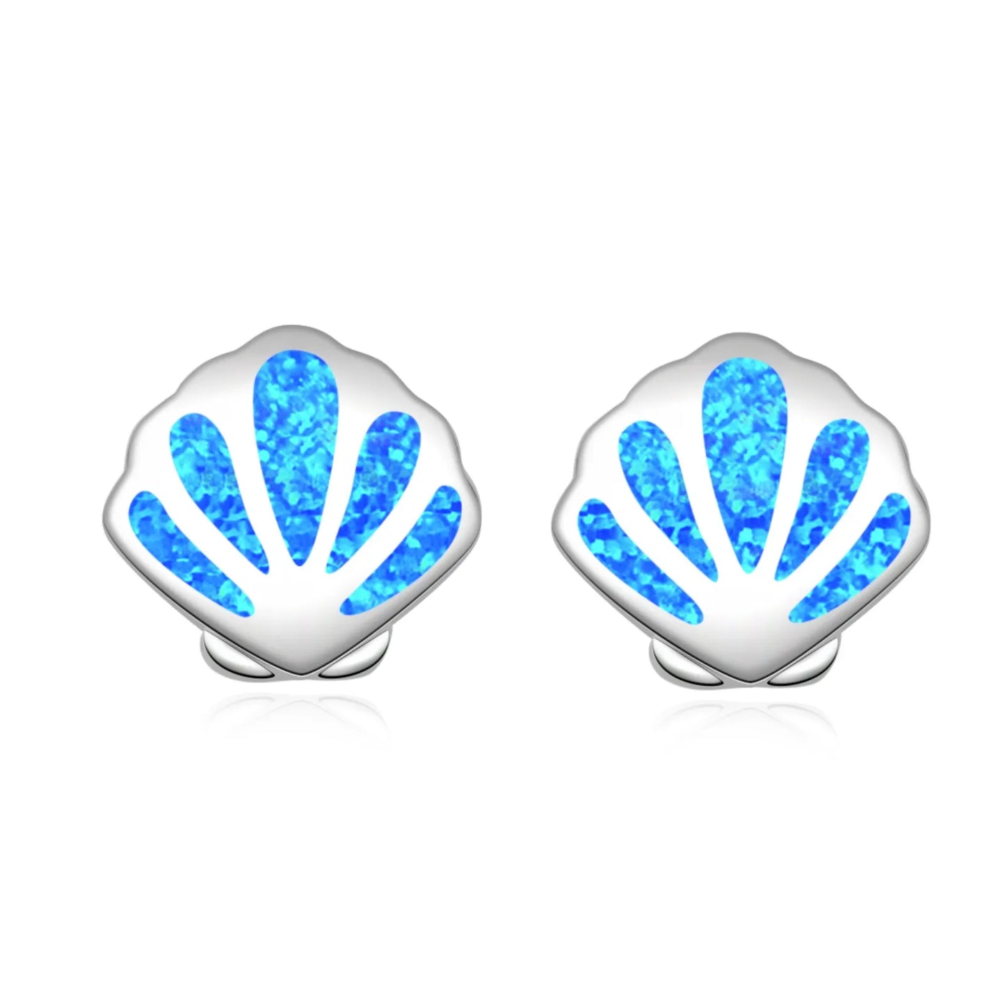 Aobao Bohemian Silver Plated Opal Animal Shape Stud Earrings