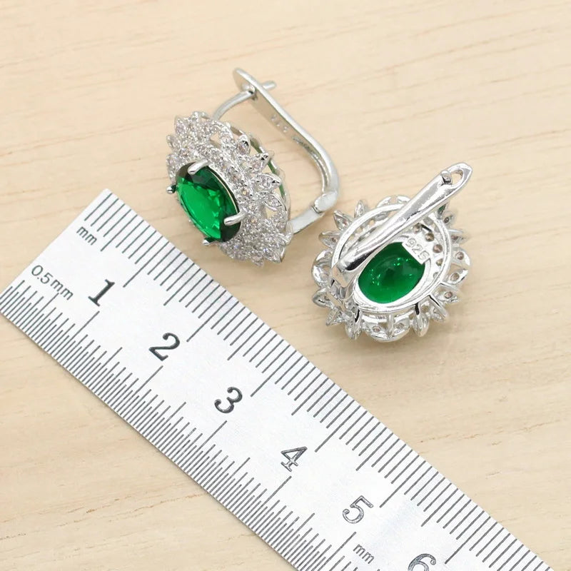 XOTICA 925 Silver Custom Women's Wedding Jewelry Set Zircon Earrings Pendant Necklace Bracelet Ring Gift Set Alloy Material for Parties
