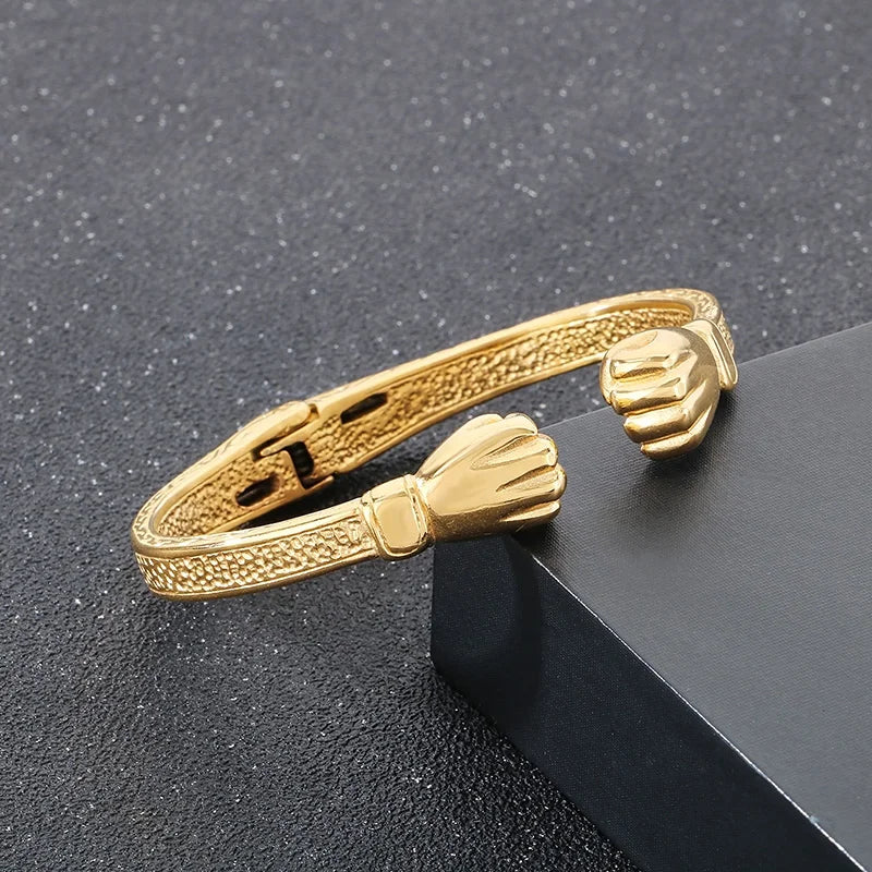 KALEN Sporty Stainless Steel Fashion Bracelets Bangles Open Cuff Boxing Bracelets