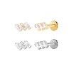 S&S ASTM F136 Titanium Labret Stud | Zircon | 83 Designs | Titanium & Gold